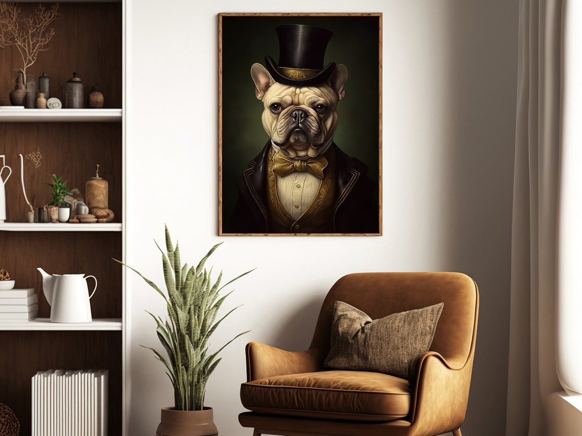 Victorian Pit Bull Dog In Suit Painting Dog Art Print Dog Print Gothic Dog Art Print Dog Poster Print Dog Lovers Gift - Image 3