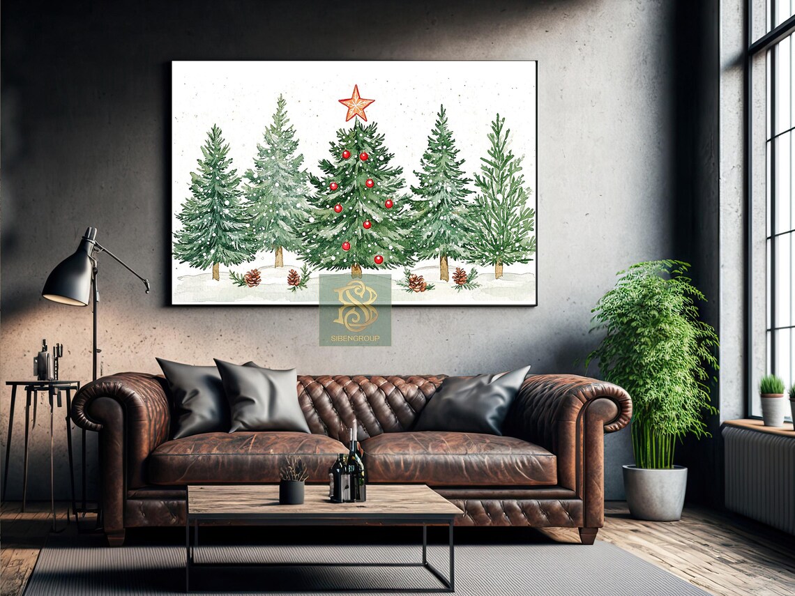 Vintage Christmas Tree Art Print, Holiday Decor - Image 3