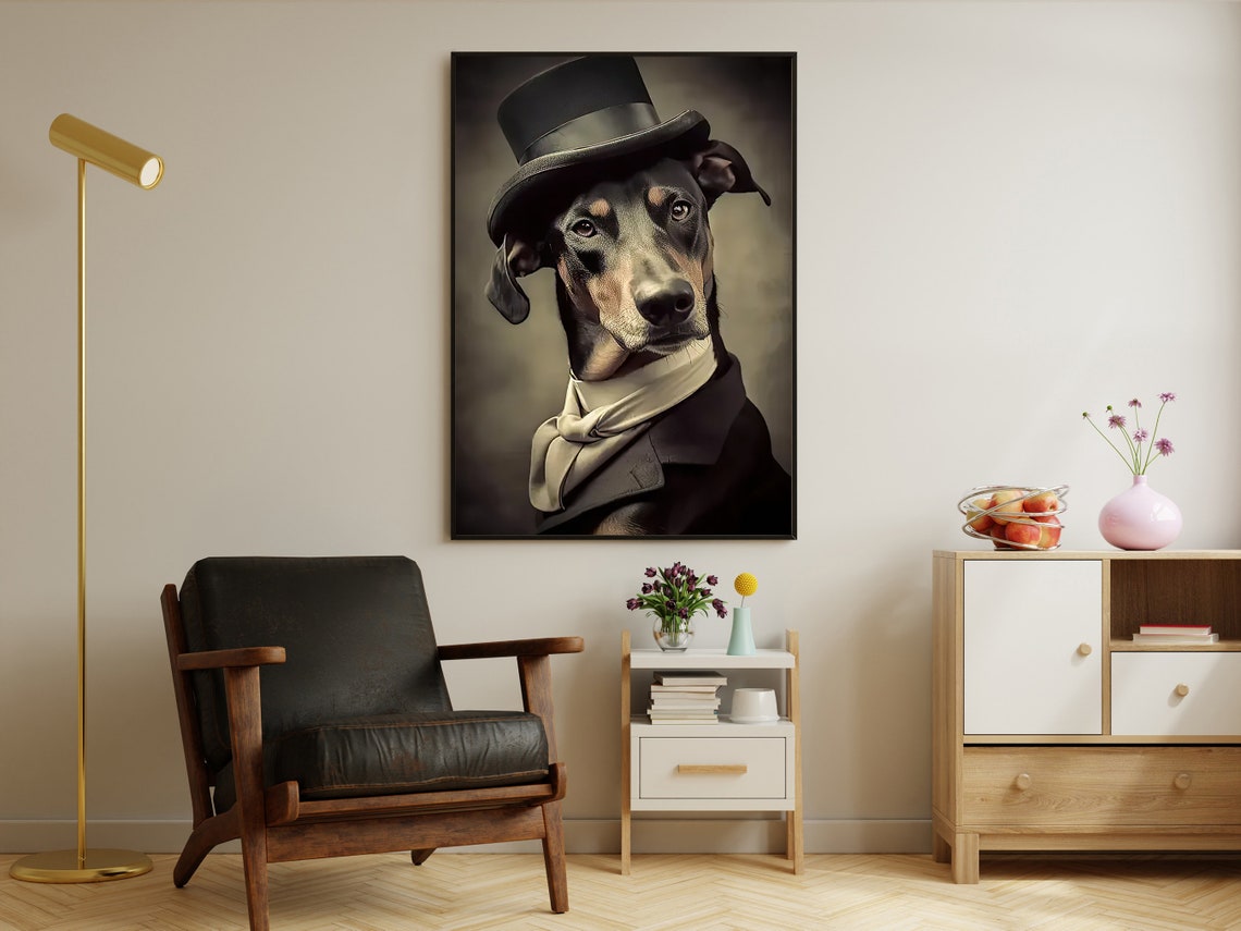 Victorian Dog Portrait Painting Dog Art Print Dog Print Gothic Dog Art Print Dog Poster Print Dog Lovers Gift - Image 2