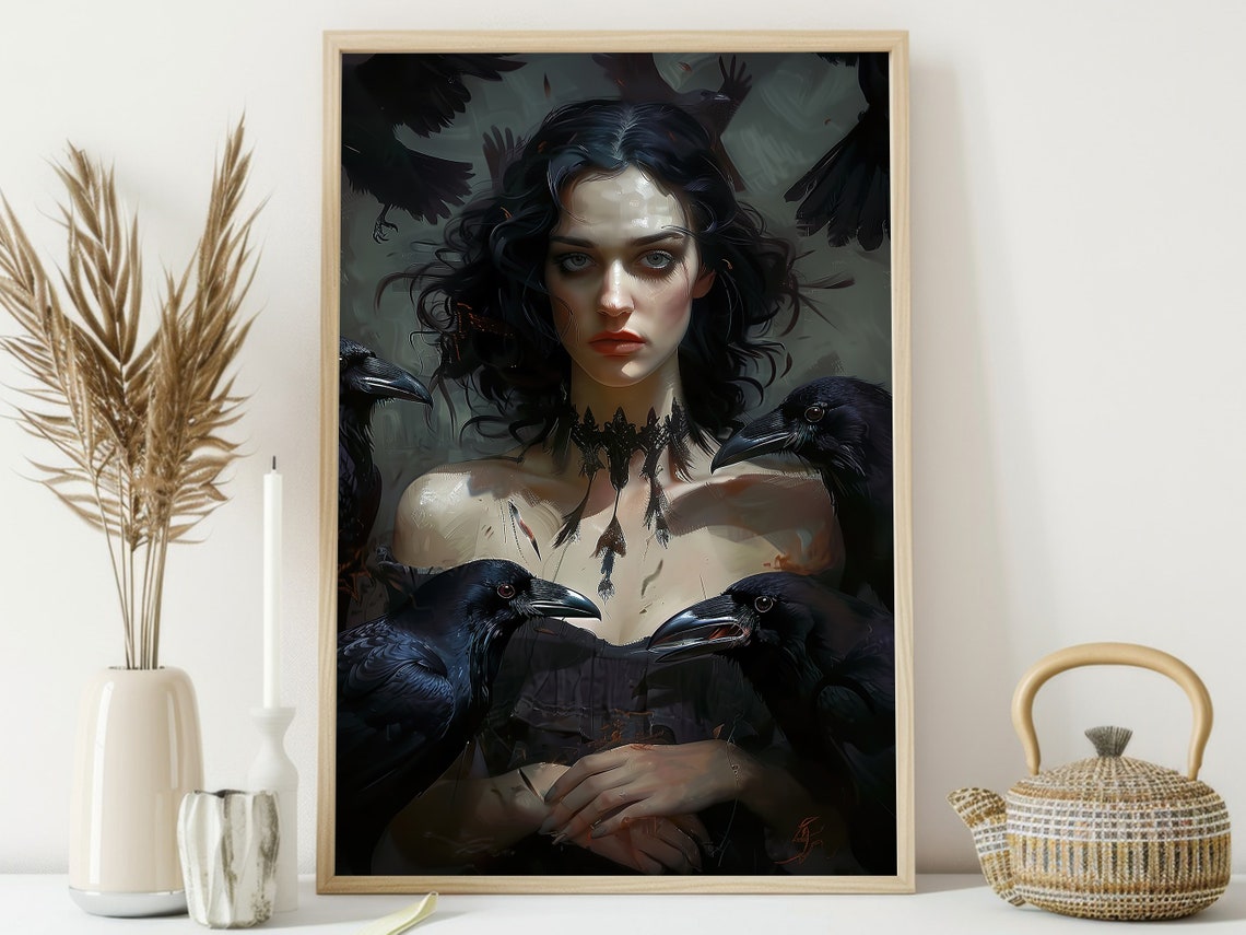 Dark Crow Witch, Halloween Poster Print - Image 4