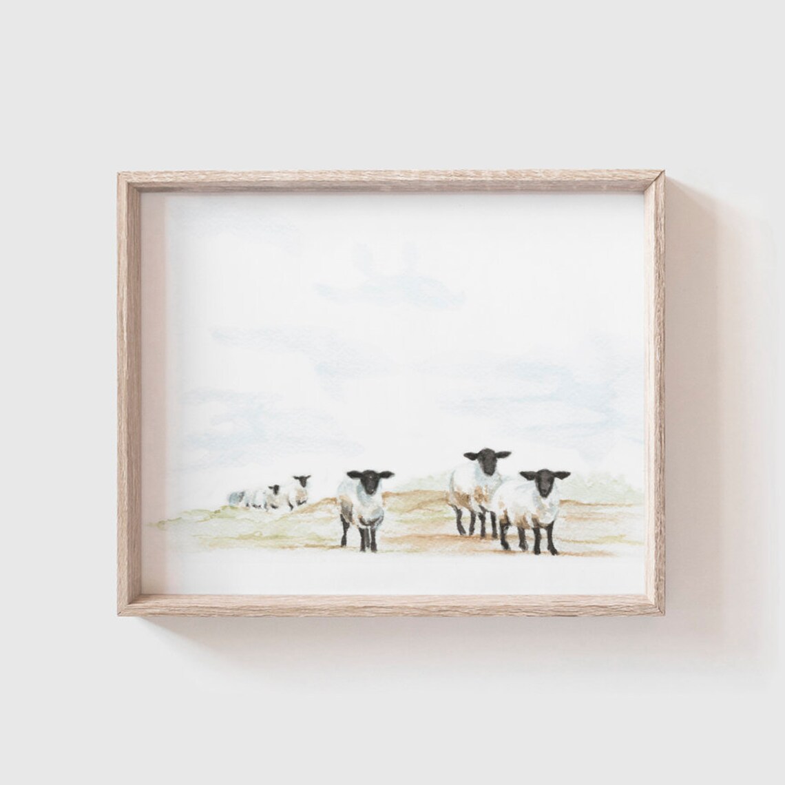 Sheep Watercolor Art Print, Modern Farmhouse Decor