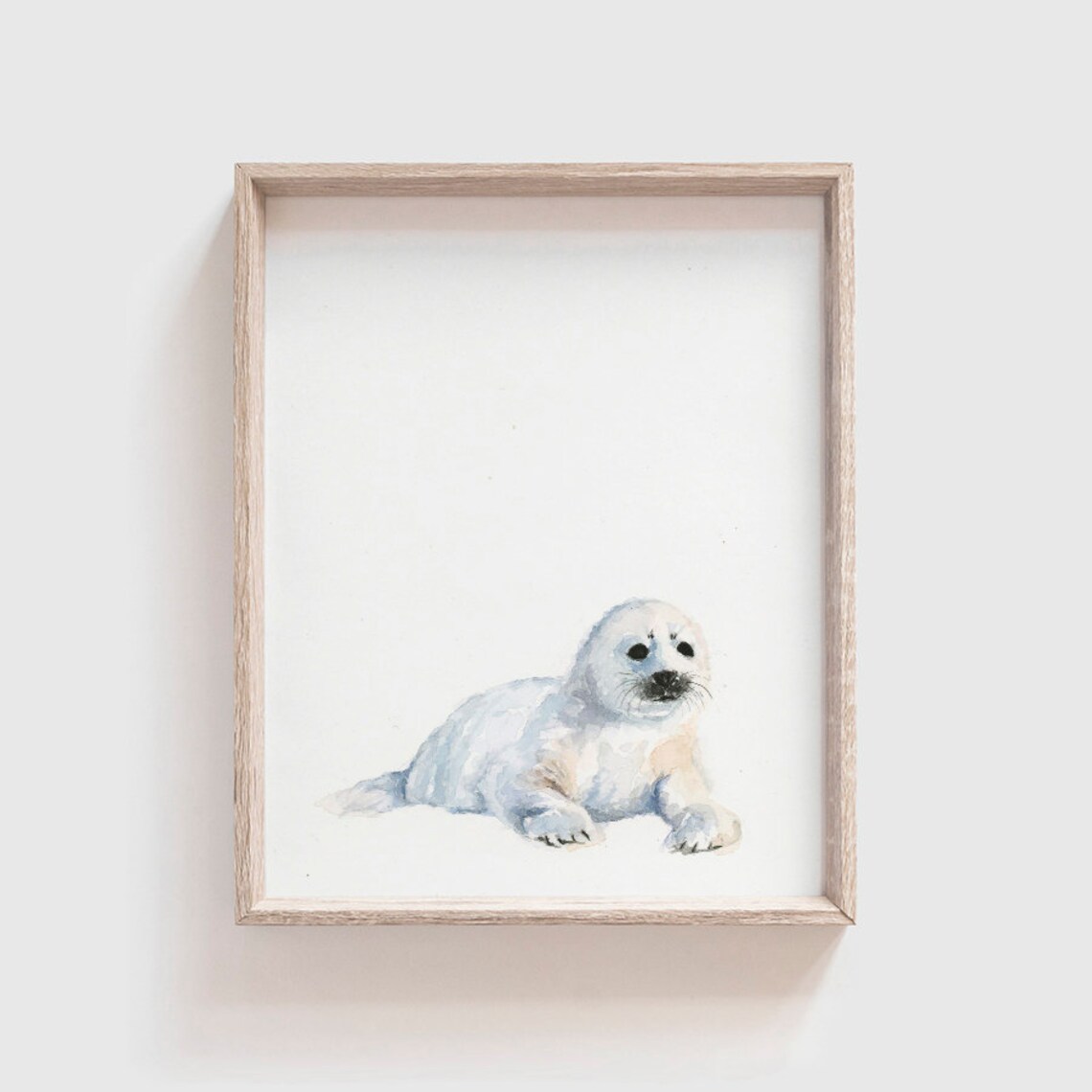 Arctic Seal Art Print, Baby Nursery Watercolor