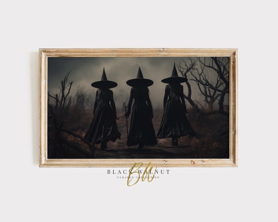 Witches Halloween Art, Moody Gothic Decor Print