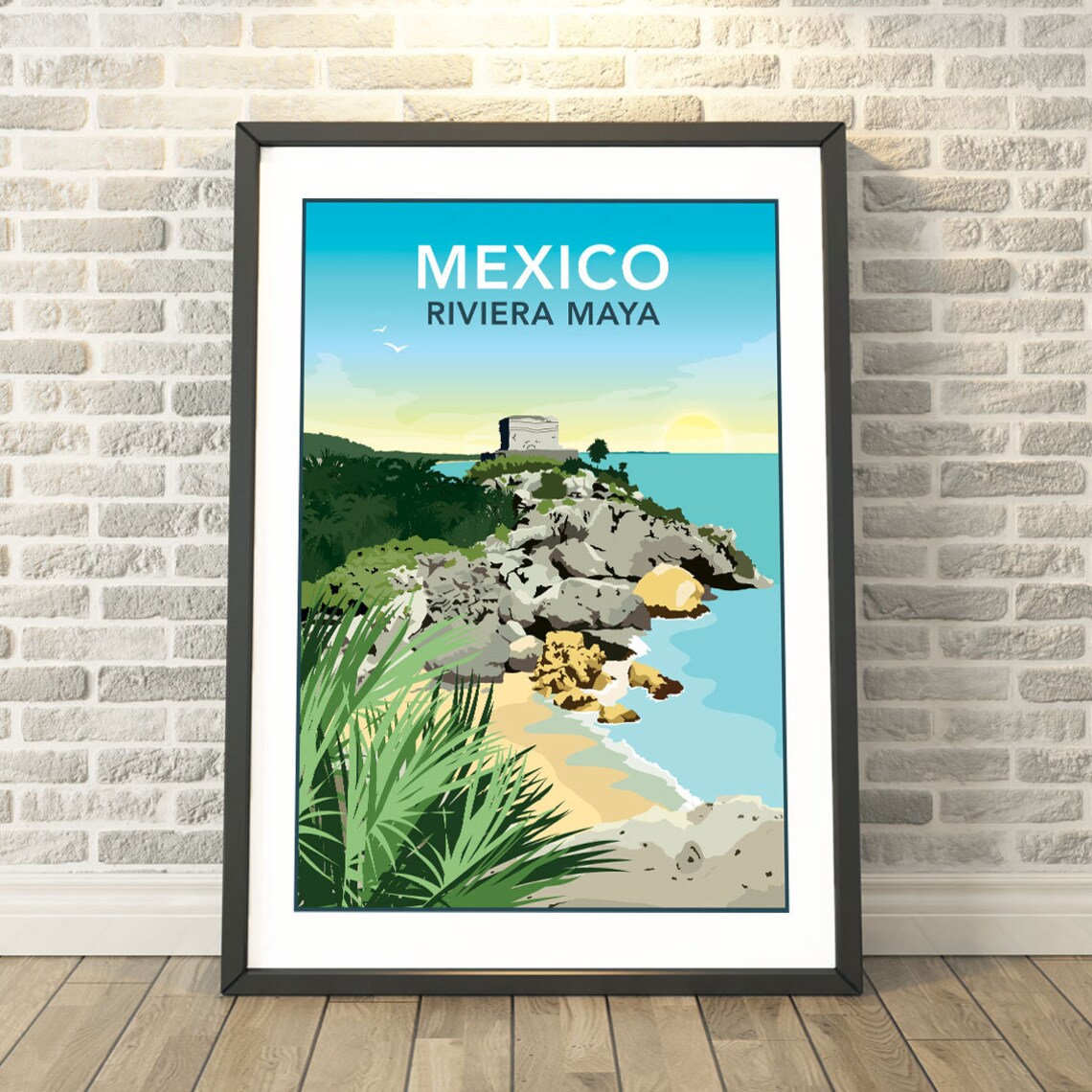 Mexico Tulum Riviera Maya Travel Poster, Memory Capture