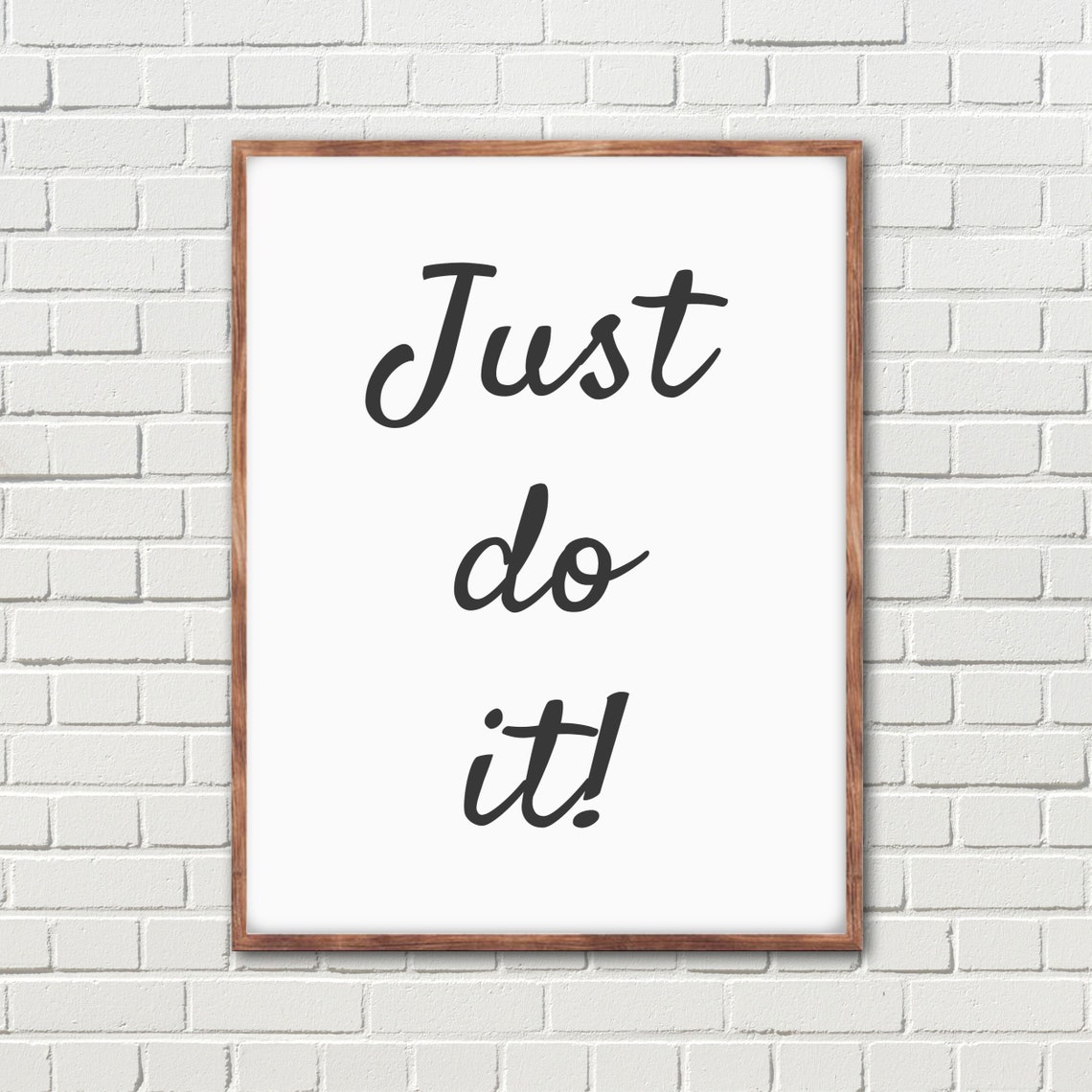 Just Do It Motivational Quote Script Typography Minimalist Poster
