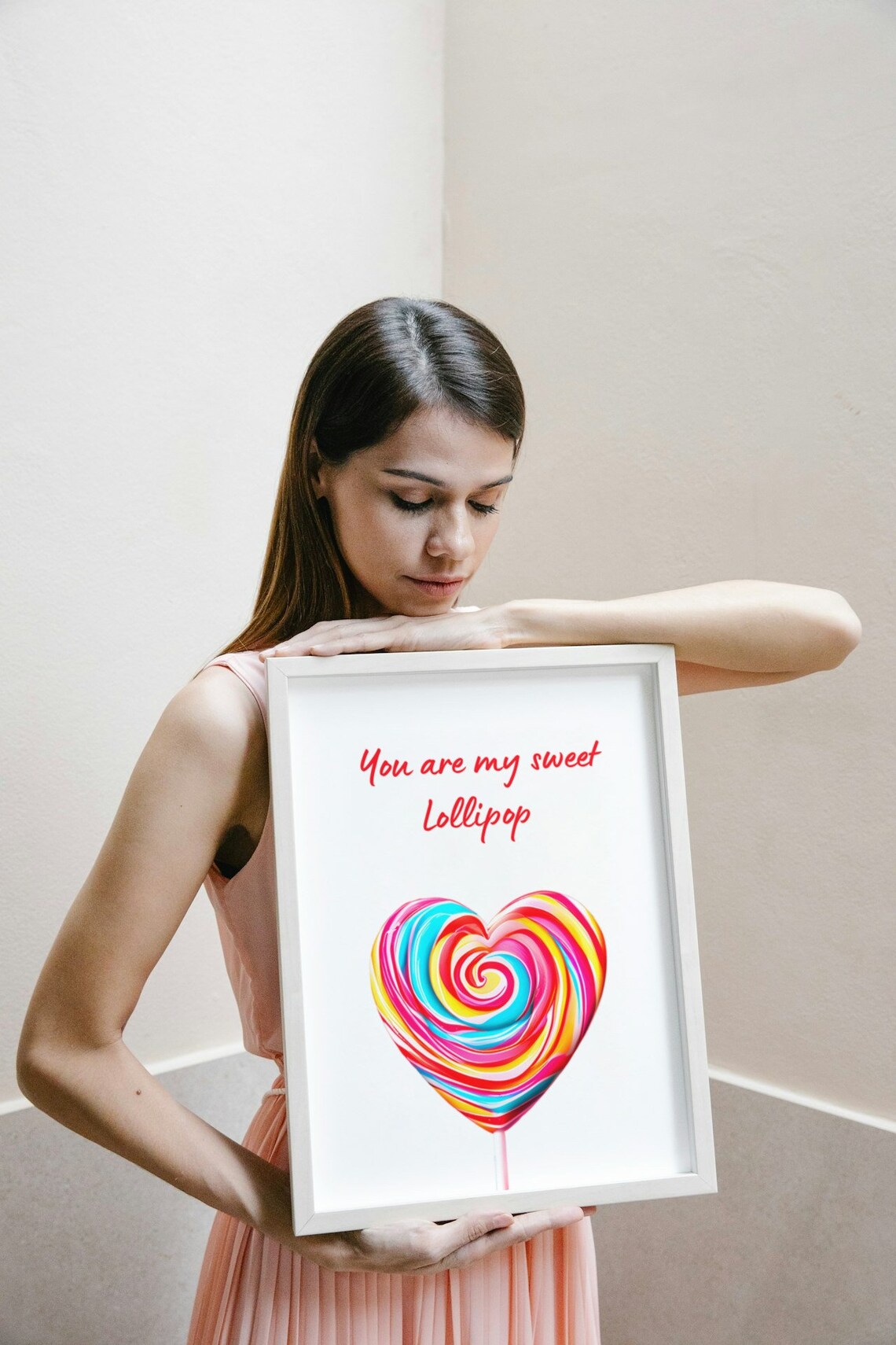 You Are My Sweet Lollipop Heart Candy Swirl Valentine Wall Poster