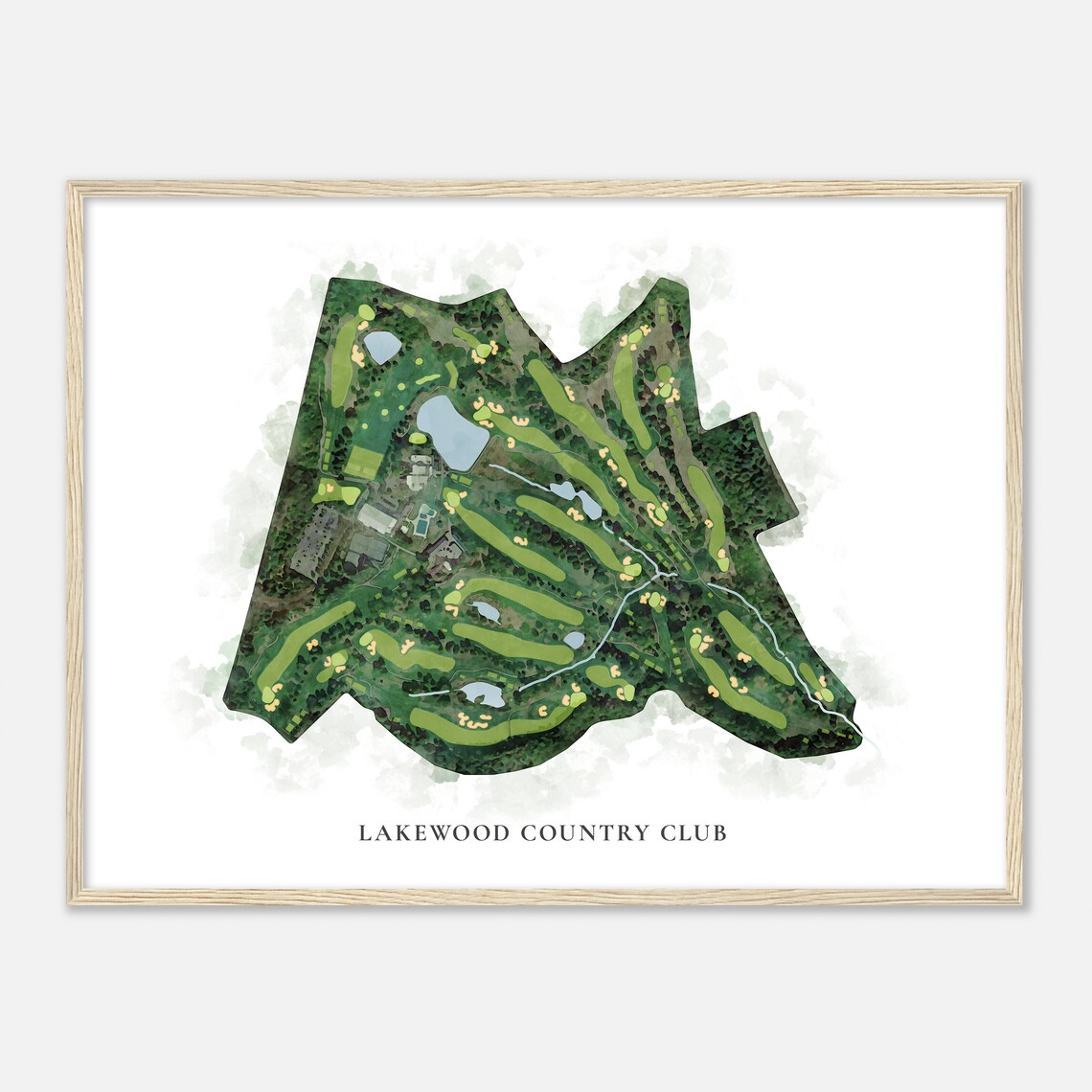 Lakewood Country Club Maryland Classic Watercolor Map Poster - Image 2