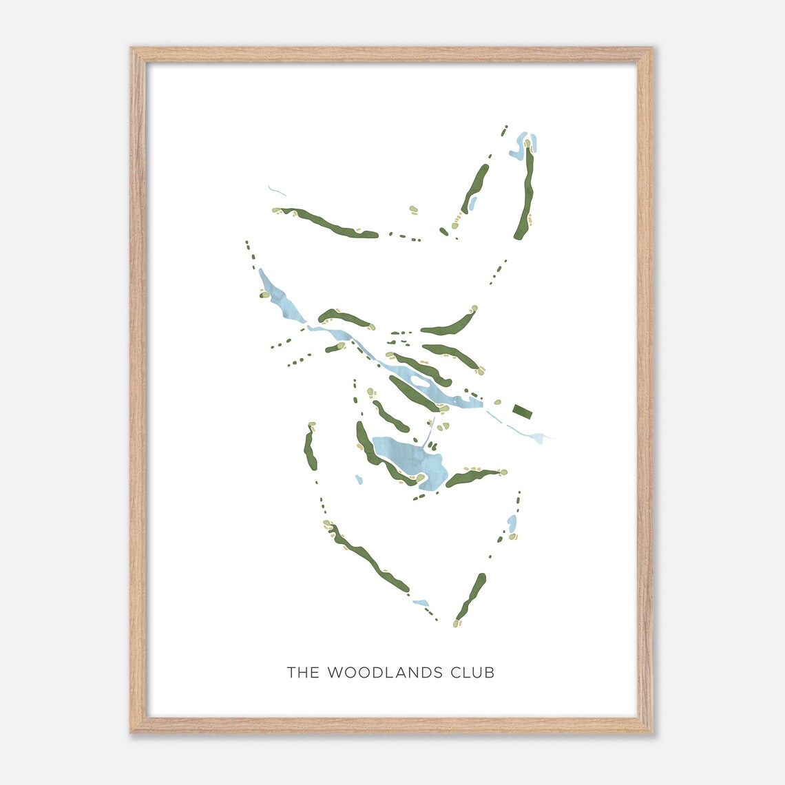 The Woodlands Club Falmouth Maine Modern Watercolor Map Poster - Image 6