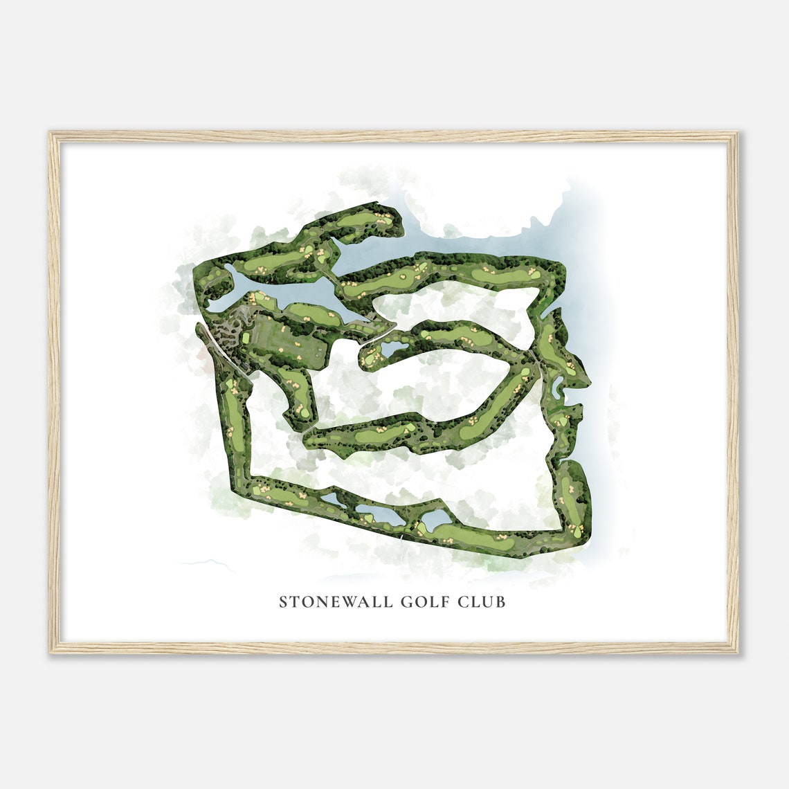 Stonewall Golf Club Virginia Classic Watercolor Golf Map Poster - Image 2