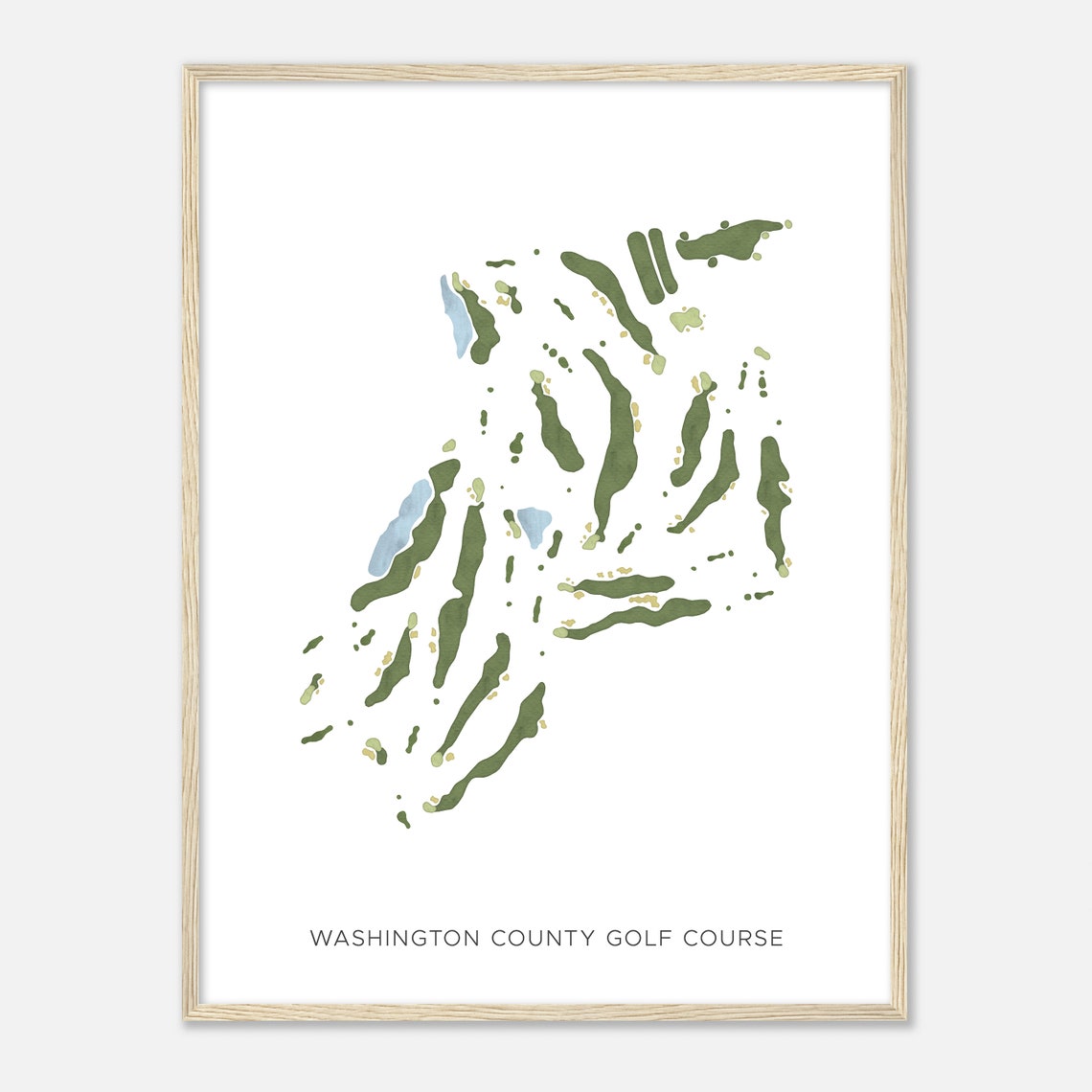 Washington County Golf Course Modern Watercolor Map Wall Art - Image 2