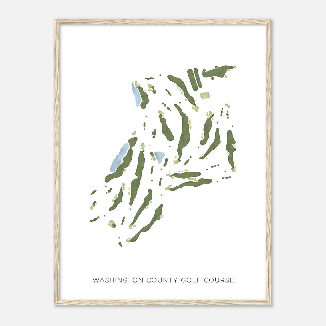 Washington County Golf Course Wisconsin Modern Watercolor Map Golfer Gift Golf Wall Art Golf Poster Print Course Layout - Image 2