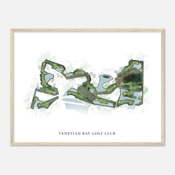 Venetian Bay Golf Club Florida Classic Watercolor Map Golfer Gift Golf Wall Art Golf Poster Print Course Layout