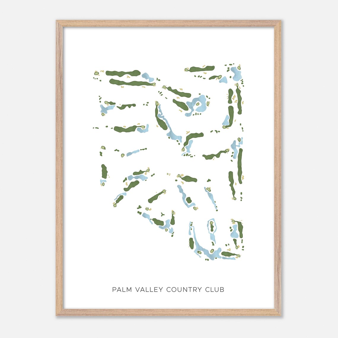 Palm Valley Country Club Palm Desert Modern Watercolor Map Poster - Image 2
