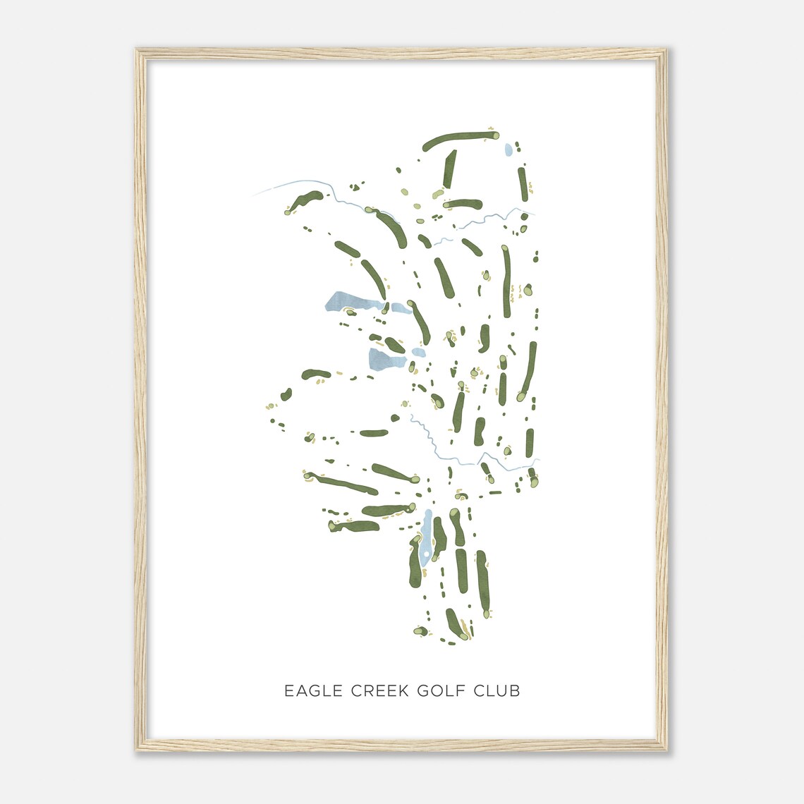 Eagle Creek Golf Club Modern Watercolor Golf Course Map Art Poster - Image 2
