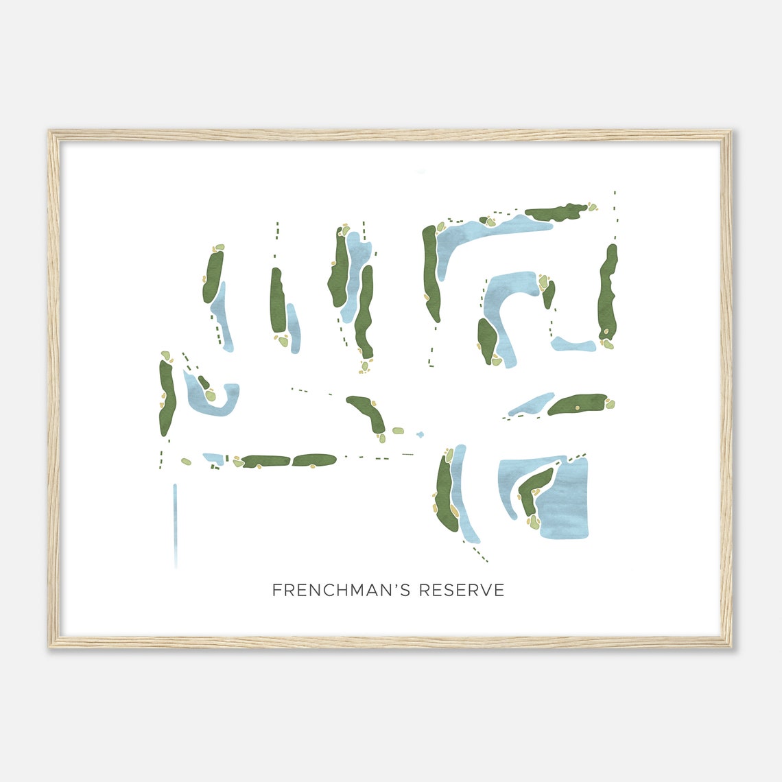 Frenchman's Reserve Modern Watercolor Golf Course Map Poster - Image 2