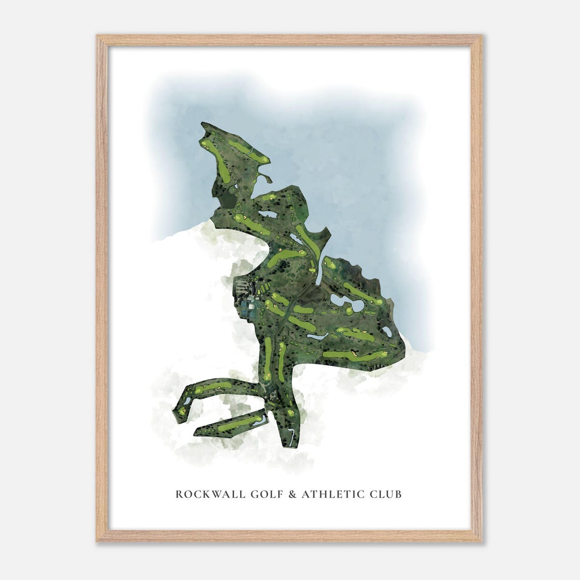Rockwall Golf Athletic Club Rockwall Texas Watercolor Map Poster - Image 2