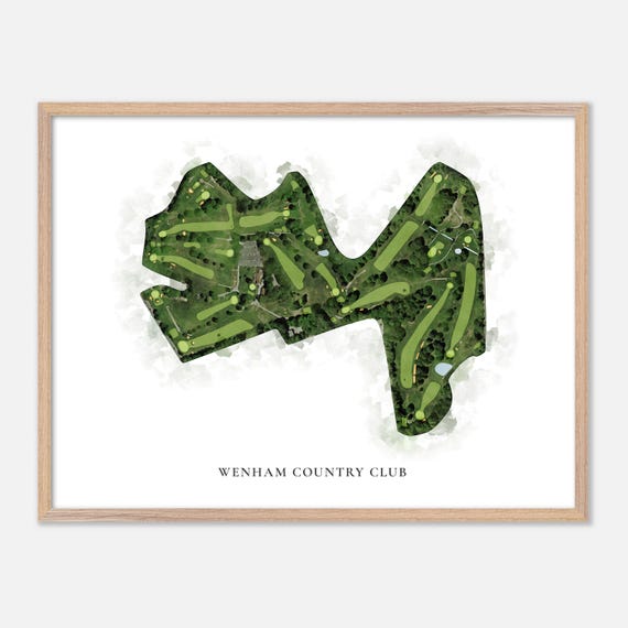 Wenham Country Club In Wenham Massachusetts Classic Watercolor Map Golfer Gift Golf Wall Art Golf Poster Print Course Layout