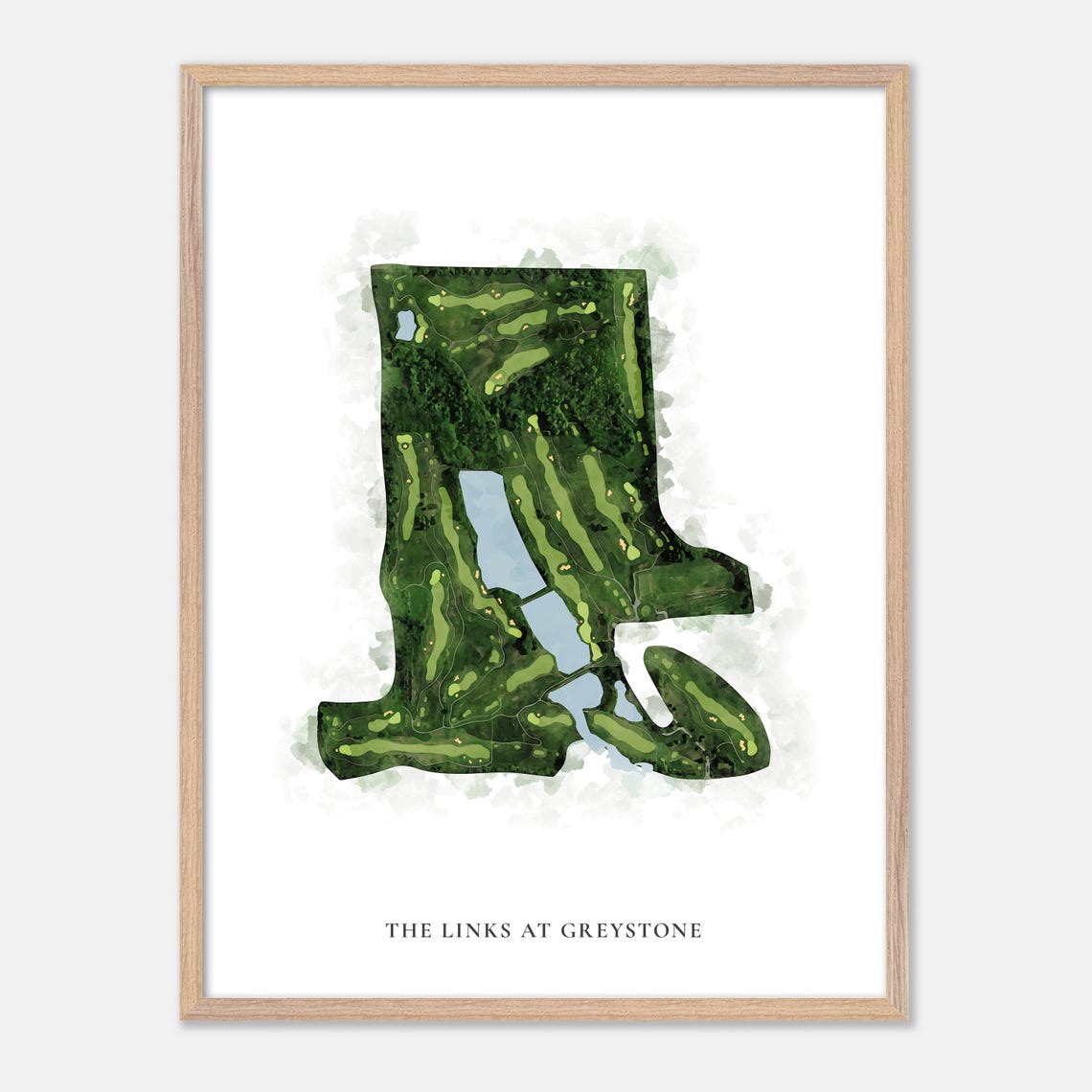 The Links At Greystone Walworth New York Classic Watercolor Map Poster - Image 2