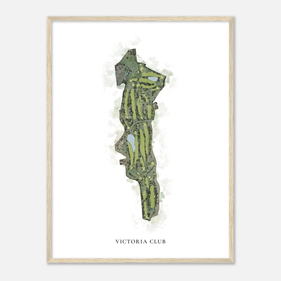 Victoria Club Classic Watercolor Aerial Golf Course Map Poster - Image 2
