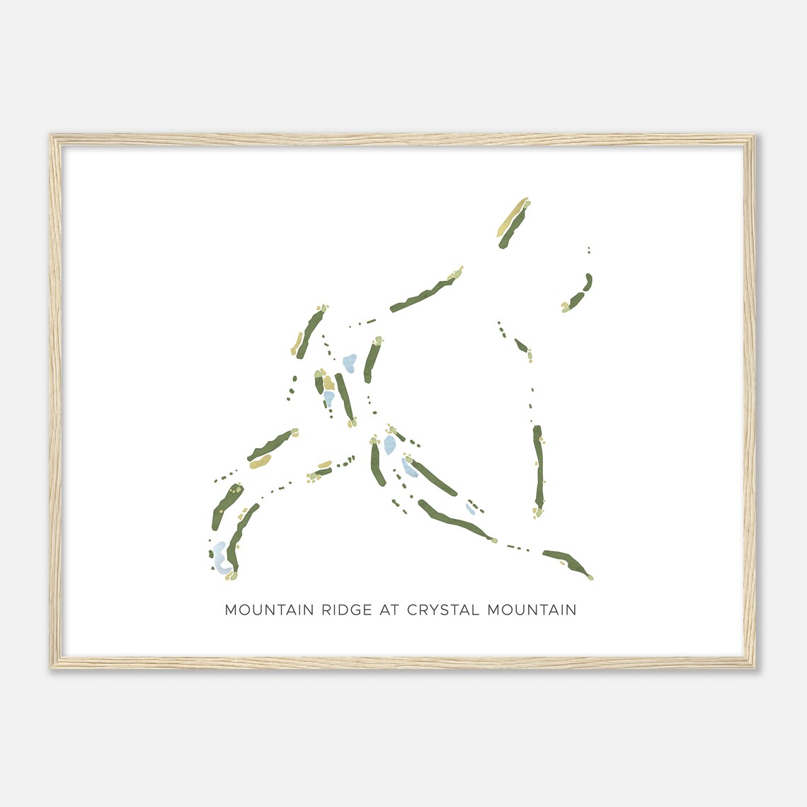 Mountain Ridge At Crystal Mountain Michigan Modern Watercolor Map Golfer Gift Golf Wall Art Golf Poster Print Course Layout - Image 2