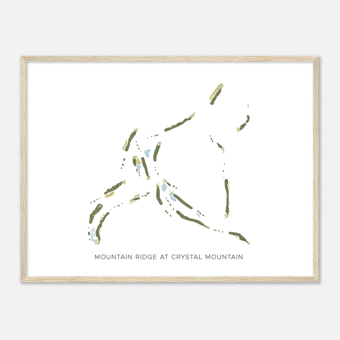 Mountain Ridge Crystal Mountain Minimalist Watercolor Map Print - Image 2