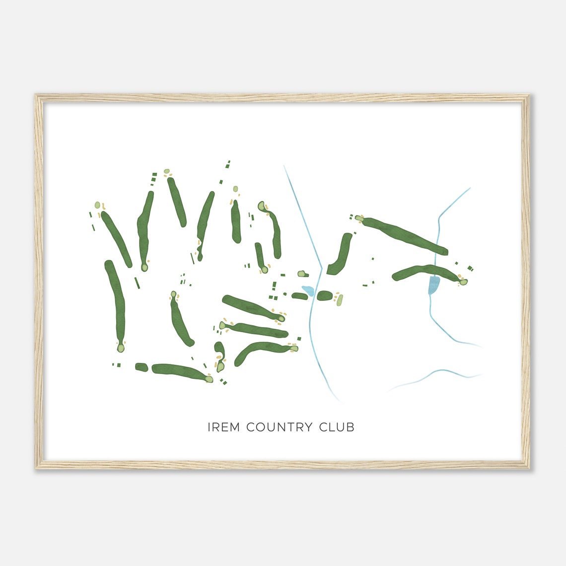 Irem Country Club Pennsylvania Modern Watercolor Golf Map Poster - Image 2