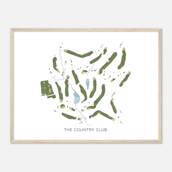 The Country Club Ohio Modern Watercolor Map Golfer Gift Golf Wall Art Golf Poster Print Course Layout