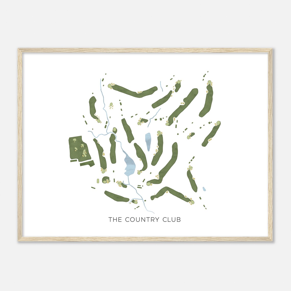 The Country Club Ohio Modern Watercolor Golf Course Map Poster