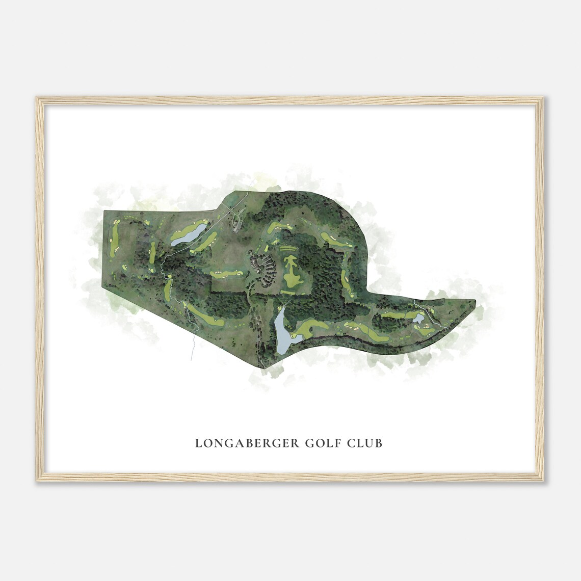Longaberger Golf Club Ohio Classic Watercolor Course Map Poster - Image 2