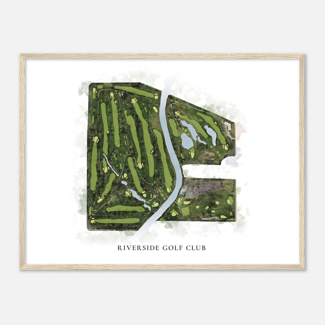 Riverside Golf Club Illinois Classic Watercolor Map Art Print - Image 2