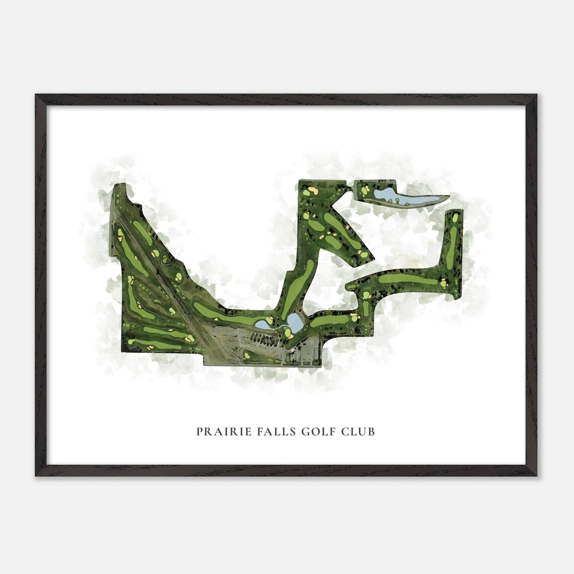 Prairie Falls Golf Club Idaho Classic Watercolor Course Map Poster - Image 5
