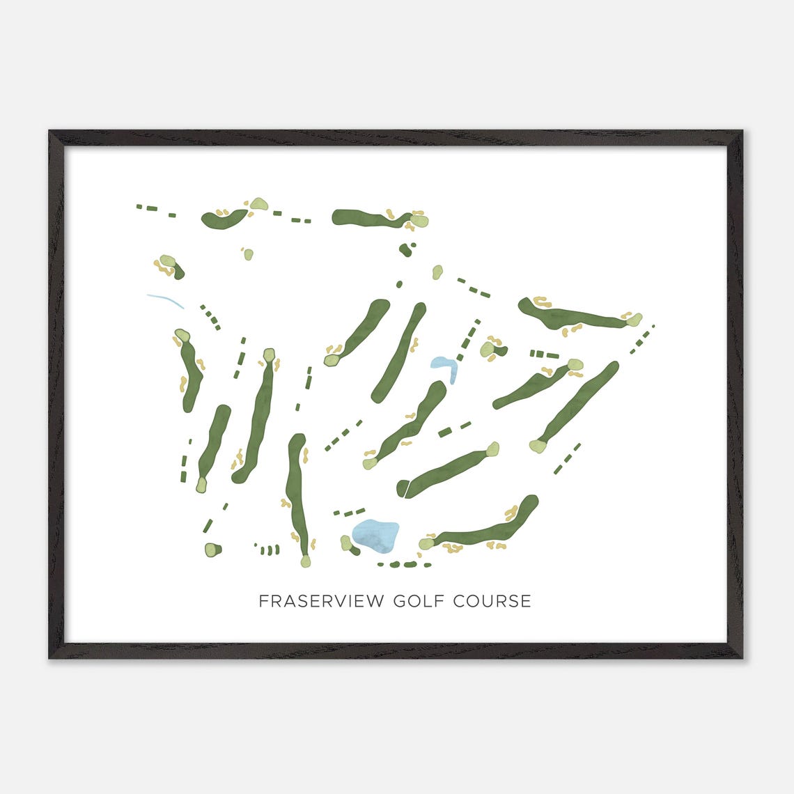 Fraserview Golf Course Canada Modern Watercolor Course Map Poster - Image 4
