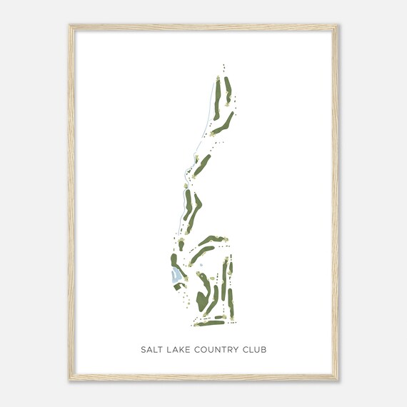 Salt Lake Country Club Utah Modern Watercolor Map Golfer Gift Golf Wall Art Golf Poster Print Course Layout