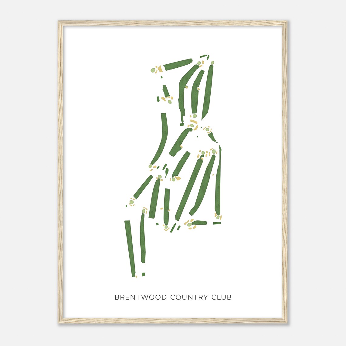 Brentwood Country Club New York Modern Watercolor Map Poster - Image 2