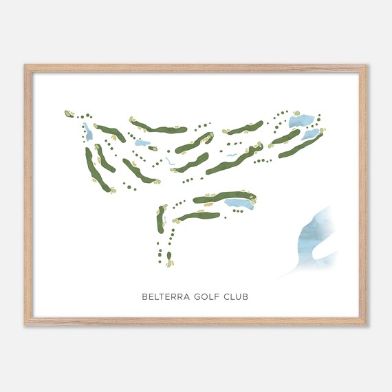Belterra Golf Club Florence Indiana Modern Watercolor Map Poster