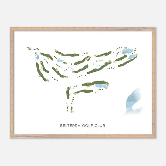 Belterra Golf Club In Florence Indiana Modern Watercolor Map Golfer Gift Golf Wall Art Golf Poster Print Course Layout