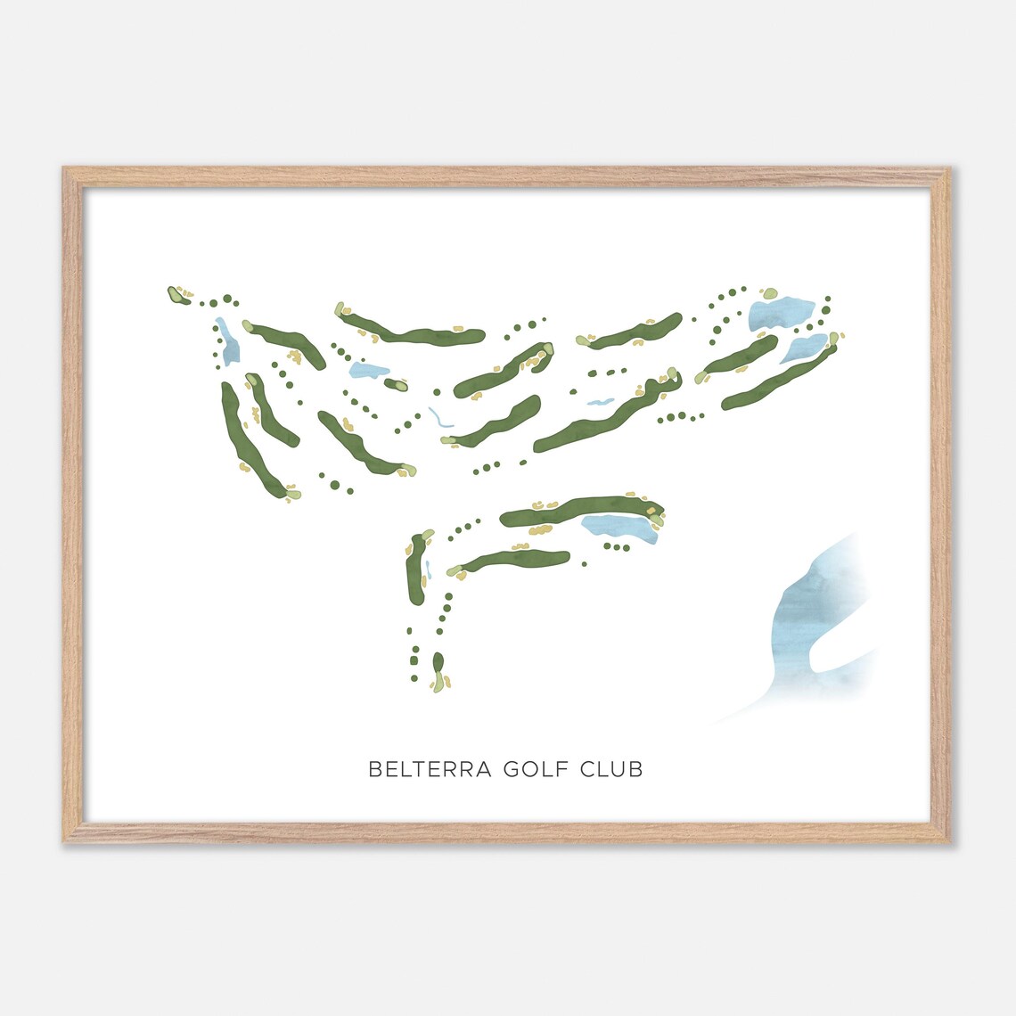Belterra Golf Club Florence Indiana Modern Watercolor Map Poster