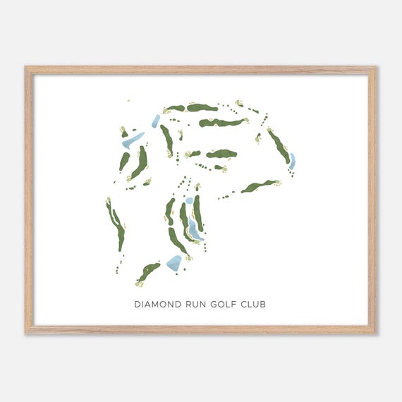 Diamond Run Golf Club In Sewickley Pennsylvania Modern Watercolor Map Golfer Gift Golf Wall Art Golf Poster Print Course Layout