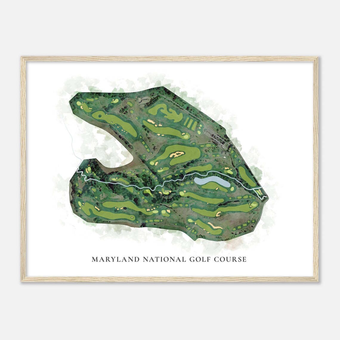 Maryland National Golf Course Classic Watercolor Golf Map Poster - Image 2