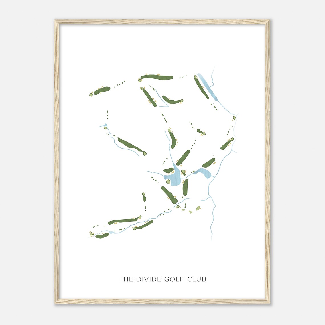 The Divide Golf Club North Carolina Modern Watercolor Map Poster - Image 2
