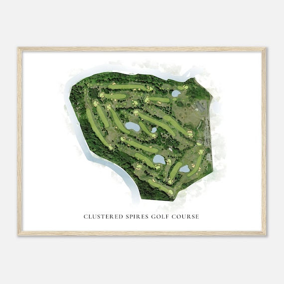 Clustered Spires Golf Course Maryland Classic Watercolor Golf Course Map Poster