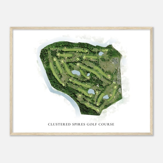 Clustered Spires Golf Course Maryland Classic Watercolor Map Golfer Gift Golf Wall Art Golf Poster Print Course Layout