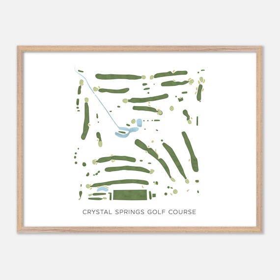 Crystal Springs Golf Course In Seymour Wisconsin Modern Watercolor Map Golfer Gift Golf Wall Art Golf Poster Print Course Layout