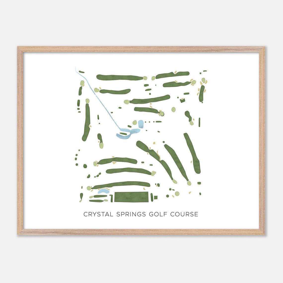 Crystal Springs Golf Course Wisconsin Minimal Map Art Poster