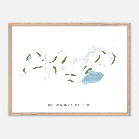 Riverfront Golf Club Virginia Minimalist Golf Course Map Wall Art