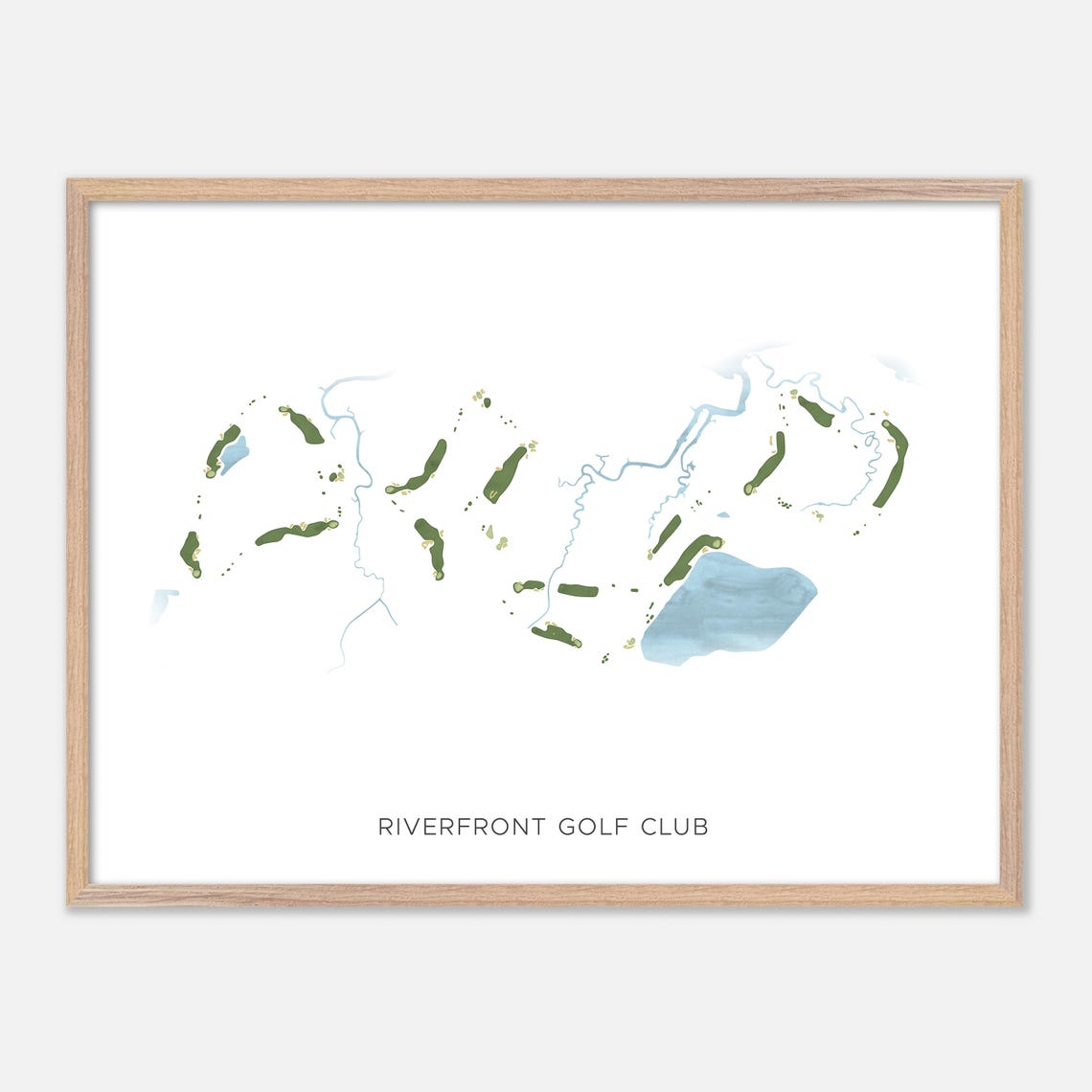 Riverfront Golf Club In Suffolk Virginia Modern Watercolor Map Golfer Gift Golf Wall Art Golf Poster Print Course Layout