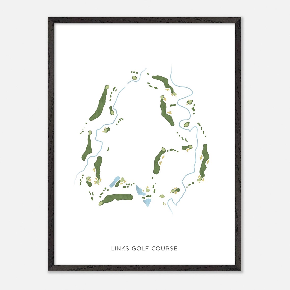 Links Golf Course Littleton Colorado Modern Watercolor Map Poster - Image 3