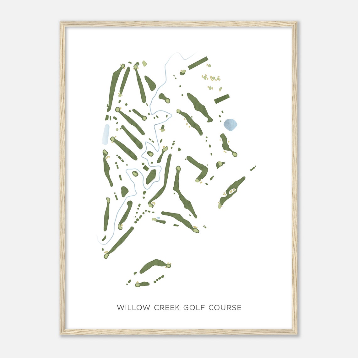 Willow Creek Golf Course Modern Minimalist Golf Course Map Poster - Image 2