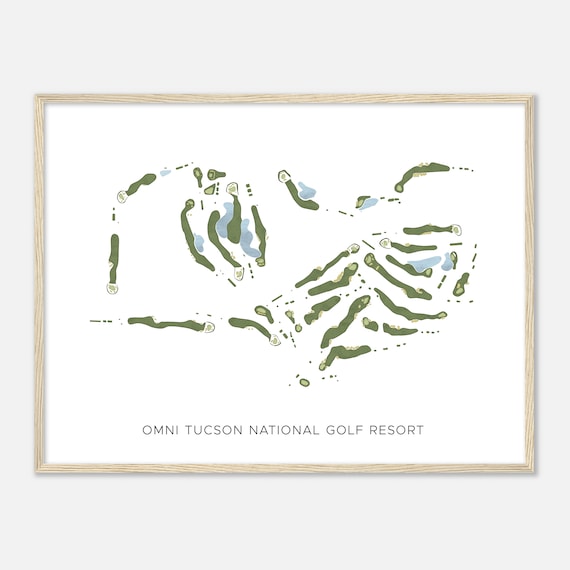 Omni Tucson National Golf Resort Arizona Modern Watercolor Map Golfer Gift Golf Wall Art Golf Poster Print Course Layout