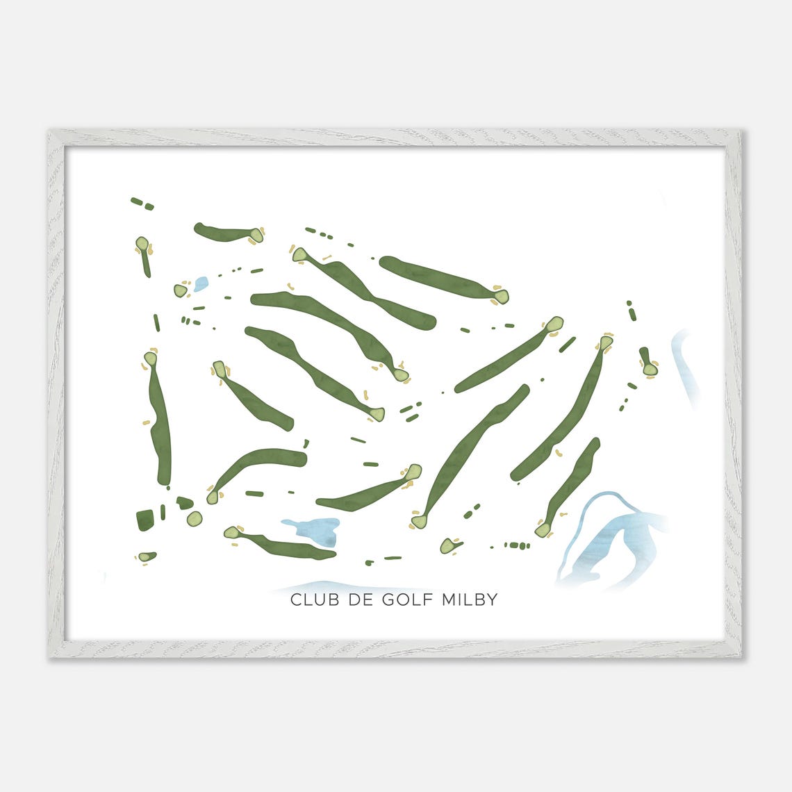 Club de Golf Milby Canada Modern Watercolor Course Map Poster - Image 3